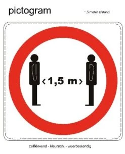 XL Corona Sticker 1,5 Meter Afstand