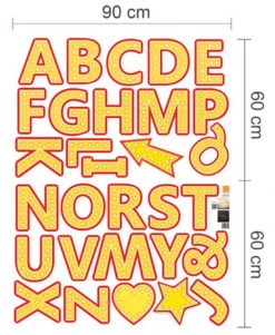 Muurstickers Glow In The Dark Bistro Letters (2 Vellen) -Plakfolieweb Shop 1670286227