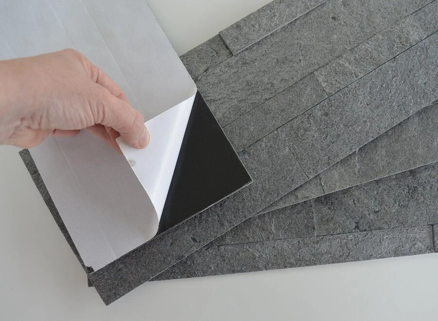 Steenstrip 3D Met Kleeflaag Natuursteen Antraciet 2 Steenstrip 3D Met Kleeflaag Natuursteen Antraciet - Afbeelding 2