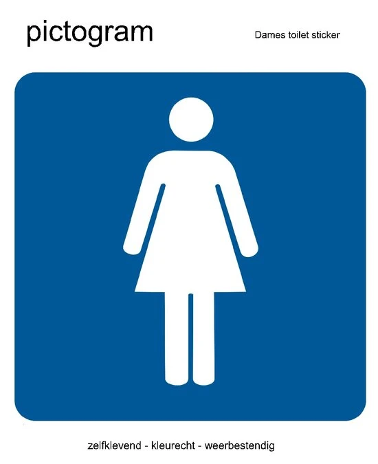Pictogram Sticker Damestoilet (10x10cm) 1 Pictogram Sticker Damestoilet (10x10cm)
