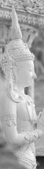 SALE: Muursticker/deursticker Boeddha Wit 45x215cm (BxL)