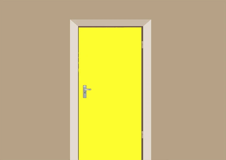 Deursticker Mat Geel 1 Deursticker Mat Geel