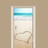 Deursticker Hartje In Het Zand