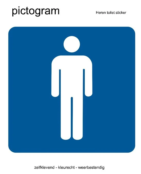 Pictogram Sticker Herentoilet (10x10cm) 1 Pictogram Sticker Herentoilet (10x10cm)