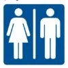 Pictogram Sticker Dames En Heren Toilet (10x10cm)