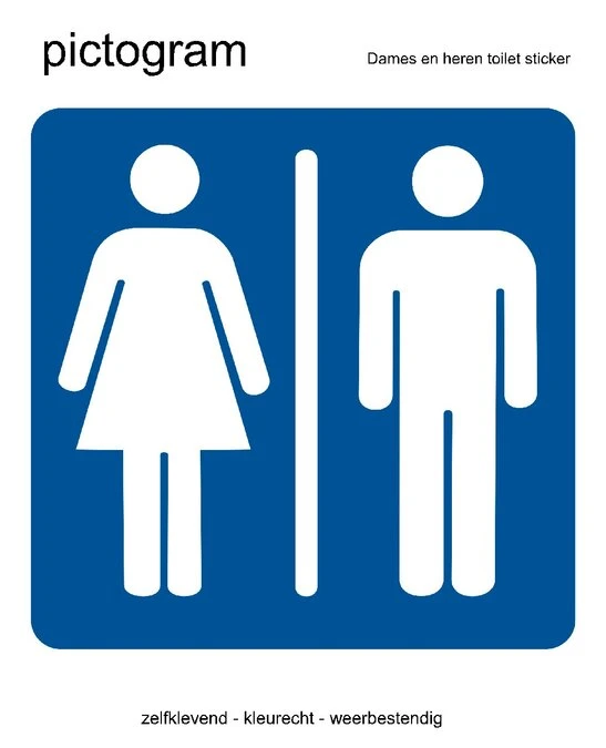 Pictogram Sticker Dames En Heren Toilet (10x10cm) 1 Pictogram Sticker Dames En Heren Toilet (10x10cm)