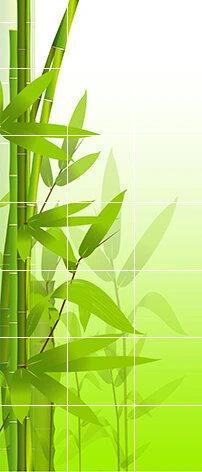 Foto Tegelsticker 15x15 'Bamboetak' 105x45 Cm Hxb