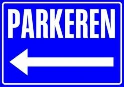 XL Sticker Parkeren Links (19.5x28.5cm)