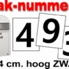 Huisnummer / Container Stickers Zwart 4CM