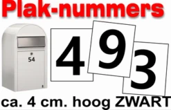 Huisnummer / Container Stickers Zwart 4CM