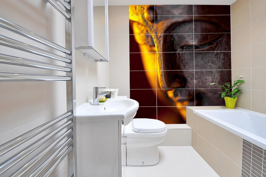 Foto Tegelsticker 15x15 'Boeddha Sfeer' 105x90 Cm Hxb 2 Foto Tegelsticker 15x15 'Boeddha Sfeer' 105x90 Cm Hxb - Afbeelding 2