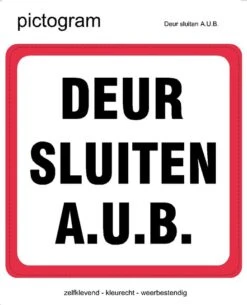 Pictogram Sticker Deur Sluiten A.u.b. (10x10cm)