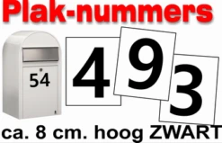 Huisnummer / Container Stickers Zwart 8CM