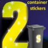 Containersticker Huisnummersticker Fluor Geel 16,5cm