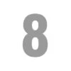 Plakcijfer Gezandstraald 25cm Gespiegeld: Cijfer 8