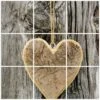 Foto Tegelsticker 15x15 'Houten Hart Op Boom' 75x45 Cm Hxb