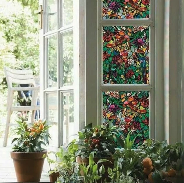 Raamfolie Libelle Glas In Lood (45cm) 2 Raamfolie Libelle Glas In Lood (45cm) - Afbeelding 2