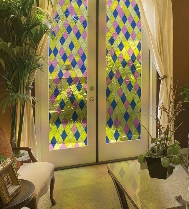 Raamfolie Diamant Glas In Lood Voor HR++ Glas (61cm) 2 Raamfolie Diamant Glas In Lood Voor HR++ Glas (61cm) - Afbeelding 2