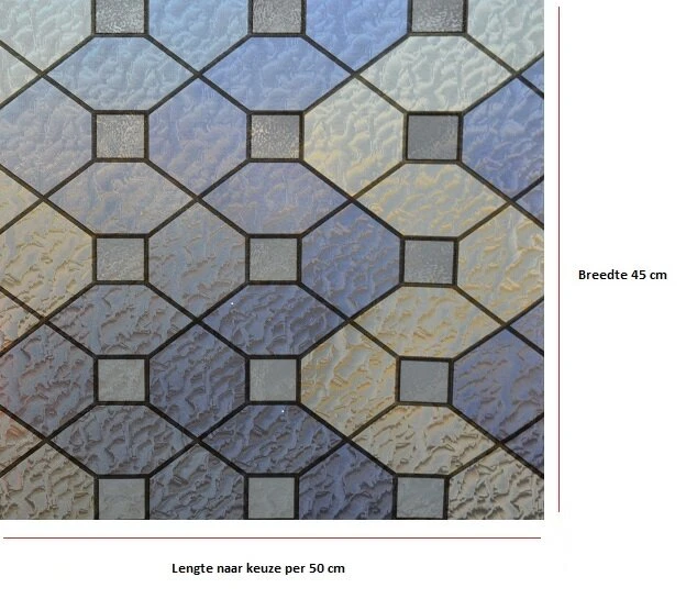 Statisch Raamfolie Glas In Lood Paars/blauw/fluoriet (45cm) 2 Statisch Raamfolie Glas In Lood Paars/blauw/fluoriet (45cm) - Afbeelding 2